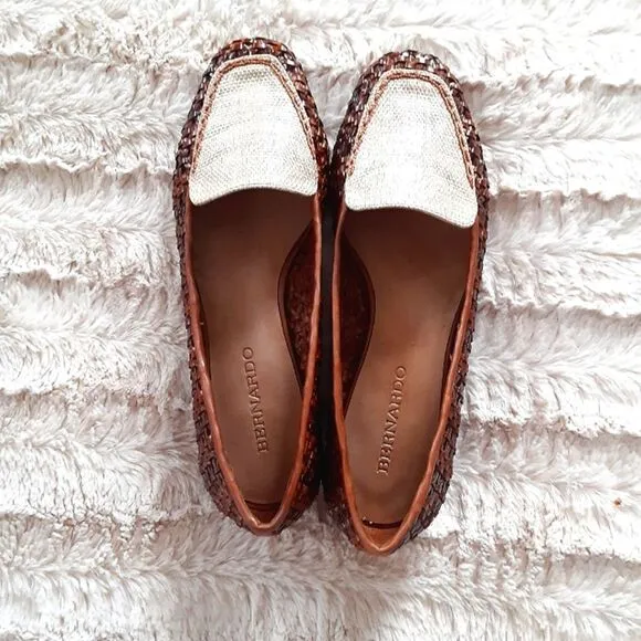 Bernardo Edyth Woven Raffia Women's Loafers Size 7M