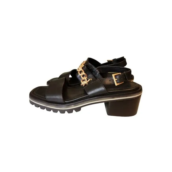 Bernardo Sorrena Lug Heel Sandals Open Toe Ankle Strap Women's Size 9.5