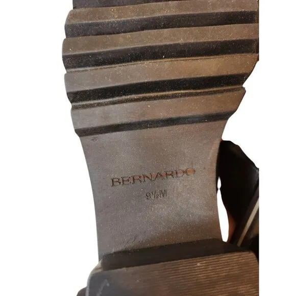 Bernardo Sorrena Lug Heel Sandals Open Toe Ankle Strap Women's Size 9.5