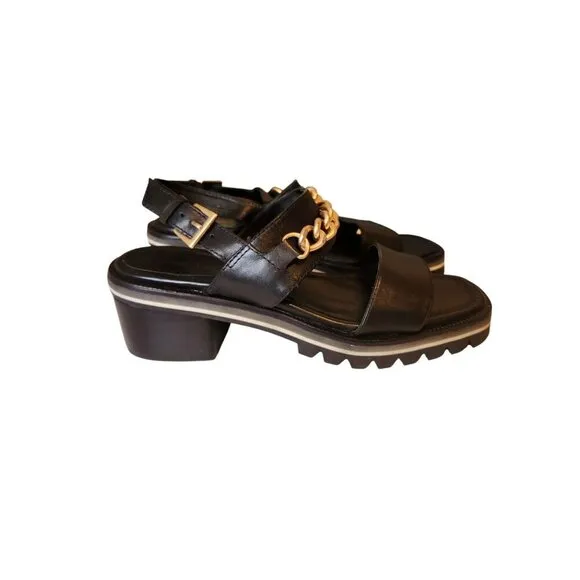 Bernardo Sorrena Lug Heel Sandals Open Toe Ankle Strap Women's Size 9.5