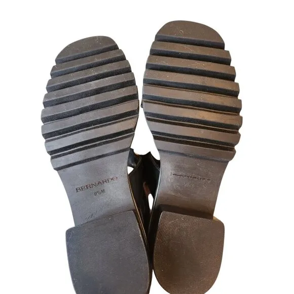 Bernardo Sorrena Lug Heel Sandals Open Toe Ankle Strap Women's Size 9.5