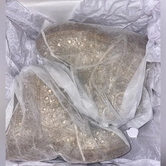 BETSEY JOHNSON KIDS HUDSON SPARKLE COMBAT BOOTS LIGHT GOLD RHINESTONES 13 worn 1
