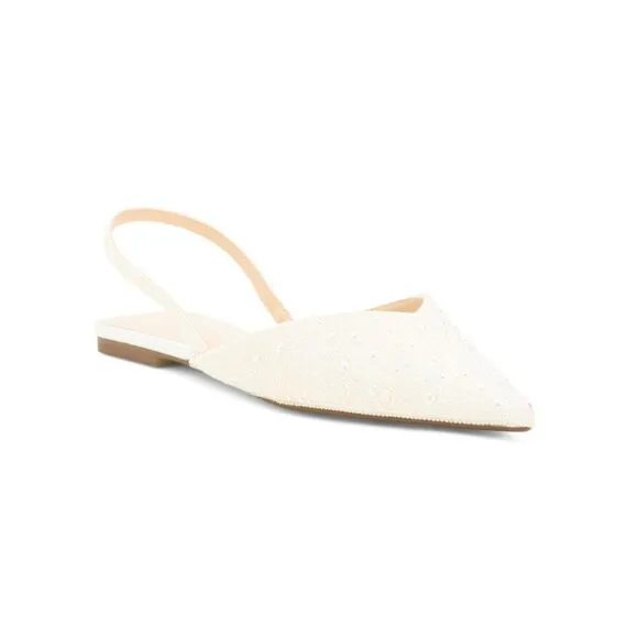 BETSEY JOHNSON pearl Vance Bedazzled Flats