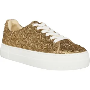 Betsey Johnson Sb-Sidny Gold Embellished Dressy Sneakers Size 9.5 NEW