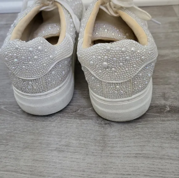 Betsey Johnson Sidny Ivory Pearl Sneakers