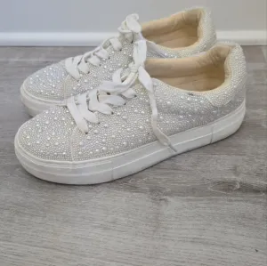 Betsey Johnson Sidny Ivory Pearl Sneakers