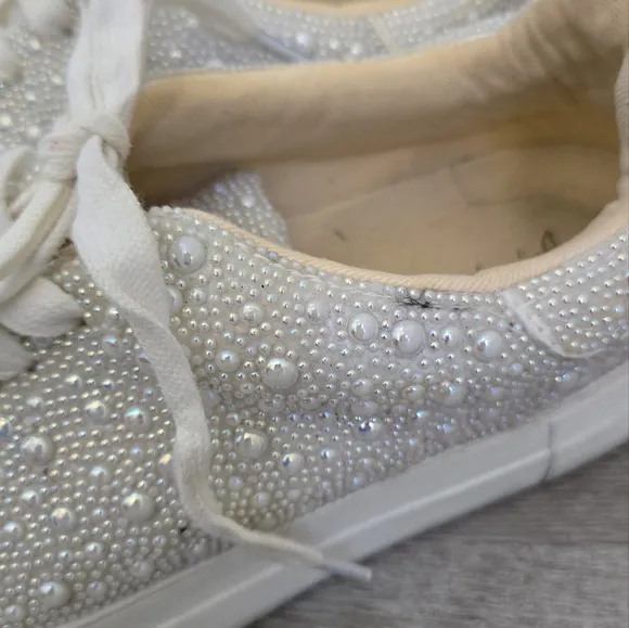 Betsey Johnson Sidny Ivory Pearl Sneakers