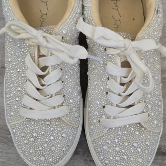 Betsey Johnson Sidny Ivory Pearl Sneakers