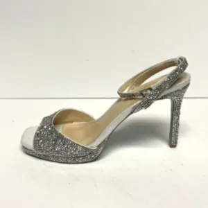 Betsey Johnson Womens Suni Ankle Strap Sandals Silver Size 9.5 M
