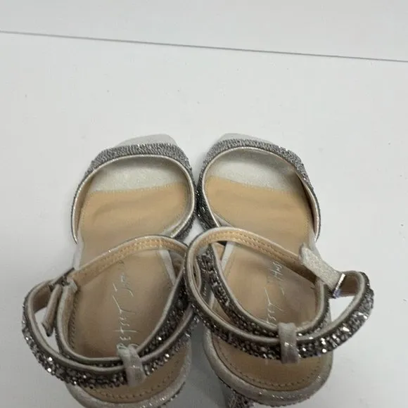 Betsey Johnson Womens Suni Ankle Strap Sandals Silver Size 9.5 M
