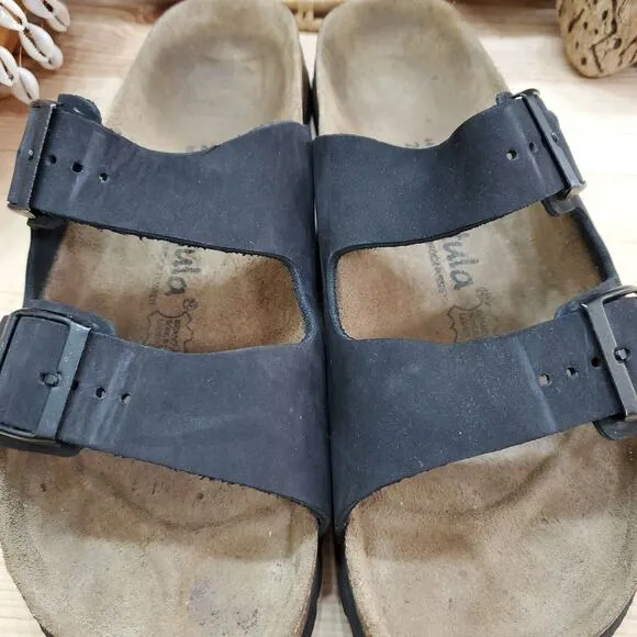 Betula Birkenstock Mens 11/44 Narrow Width Arizona Sandals 2-Strap Buckles Black