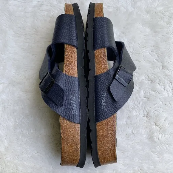 Betula by Birkenstock Womens Santosa Blue Sandals Leather Cross Strap Size L8 M6