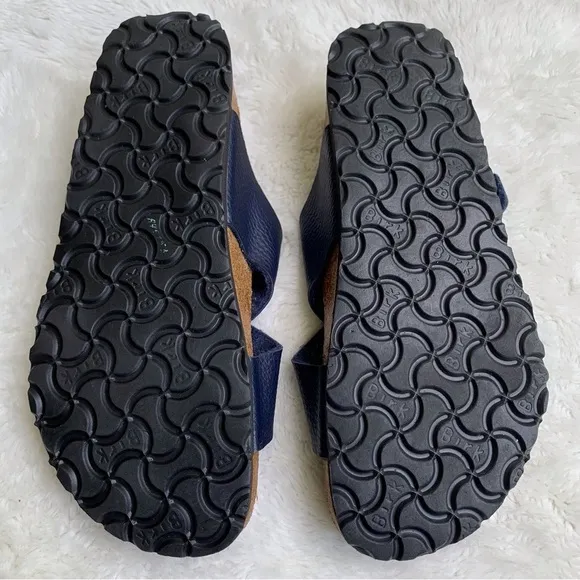 Betula by Birkenstock Womens Santosa Blue Sandals Leather Cross Strap Size L8 M6