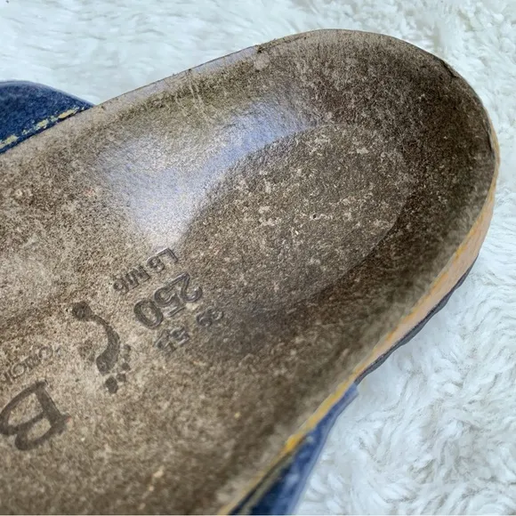 Betula by Birkenstock Womens Santosa Blue Sandals Leather Cross Strap Size L8 M6