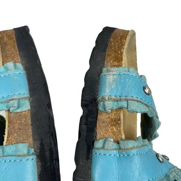 Betula X Birkenstock Studded Blue Slip On Sandals Size 40 M 7 W 9