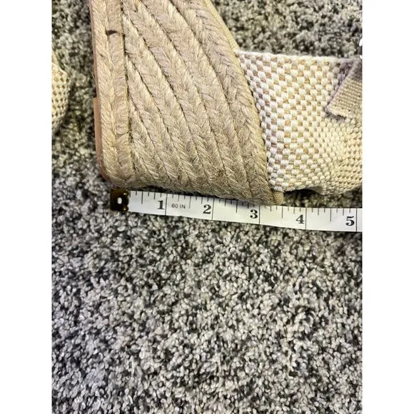 Biankina Girona Eco Canvas Vegan Espadrille Wedges - Beige Tan Size 9.5 NEW