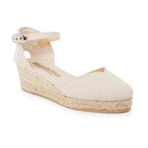Biankina Girona Eco Canvas Vegan Espadrille Wedges - Beige Tan Size 9.5 NEW