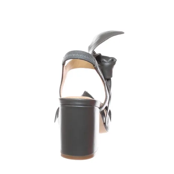 Bill Blass Carmen 65 Charcoal Leather Heel Sandals