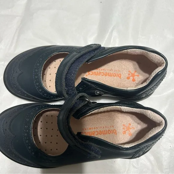 Biomechanics Black Leather Mary Jane Flats