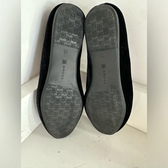 Birdies Black Velvet Heron Loafer Flats sz 7.5