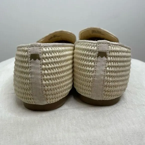 Birdies Starling Loafers Natural Beige White Size 7 Woven Slip On Woven Flat