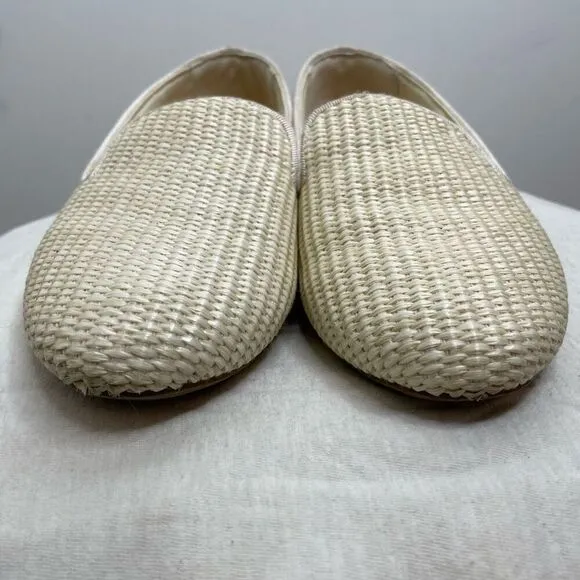 Birdies Starling Loafers Natural Beige White Size 7 Woven Slip On Woven Flat