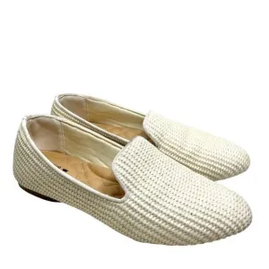 Birdies Starling Loafers Natural Beige White Size 7 Woven Slip On Woven Flat