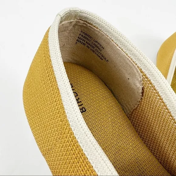 Birdies The Blackbird Classic JetWashable Flats Knit Pointed Mustard Size 7