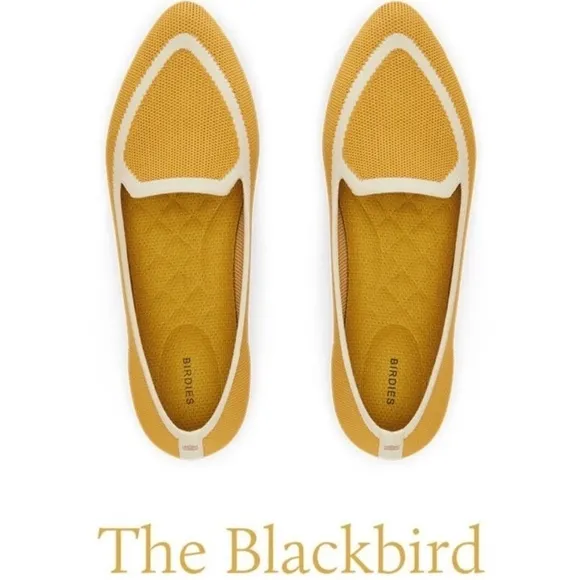 Birdies The Blackbird Classic JetWashable Flats Knit Pointed Mustard Size 7