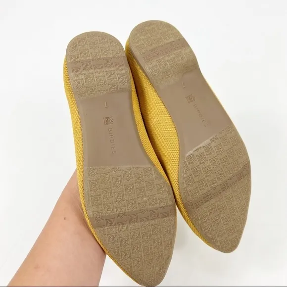 Birdies The Blackbird Classic JetWashable Flats Knit Pointed Mustard Size 7