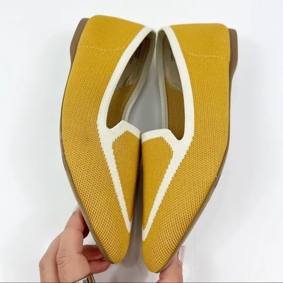Birdies The Blackbird Classic JetWashable Flats Knit Pointed Mustard Size 7
