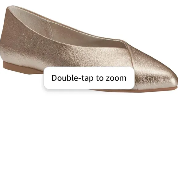 Birdies The Goldfinch in Gold Leather Pointed-Toe Flats Womens Size 6.5