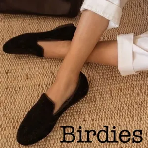Birdies The Starling Black Velvet Flats Size 7.5