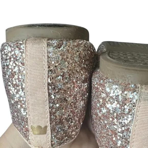 Birdies The Starling Disco Ball Rose Pink Sparkly Glitter Flats Size 9