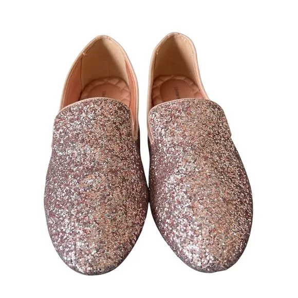 Birdies The Starling Disco Ball Rose Pink Sparkly Glitter Flats Size 9