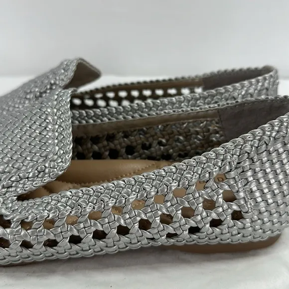 Birdies The Starling Woven Silver Slip On loafers, 8