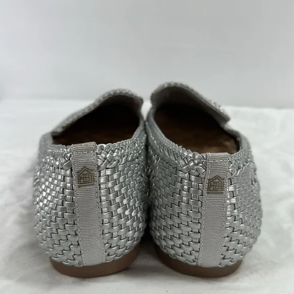 Birdies The Starling Woven Silver Slip On loafers, 8