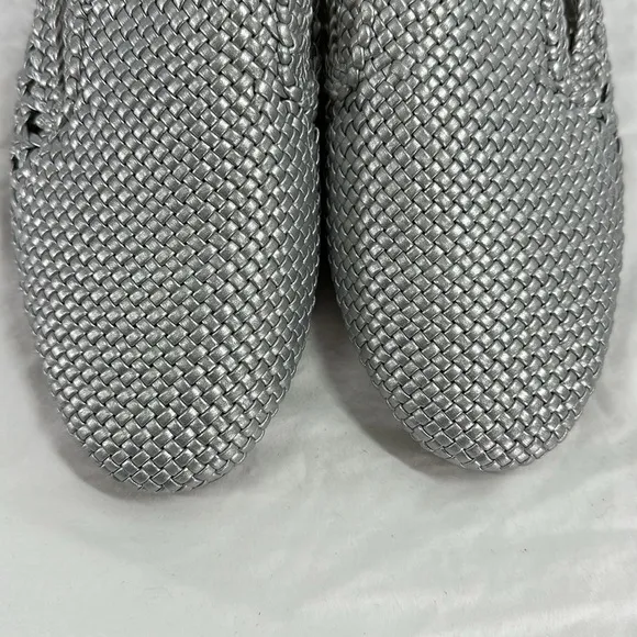 Birdies The Starling Woven Silver Slip On loafers, 8
