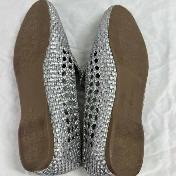 Birdies The Starling Woven Silver Slip On loafers, 8