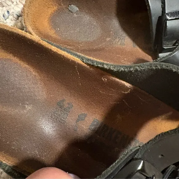 Birkenstock Arizona Black Leather Buckle Slip On Sandals- Men's Size 42 (9-9.5)