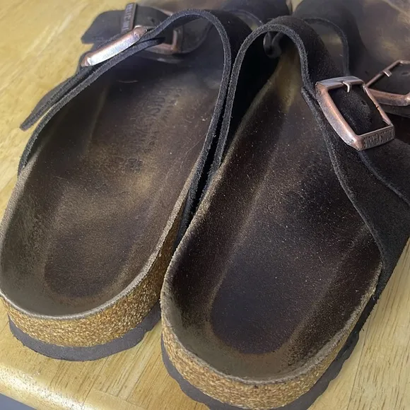 Birkenstock Arizona brown Suede soft footbed Sandals 40