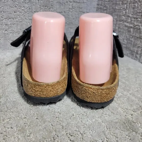 Birkenstock Arizona Size 41 L10 M8 Black Birko-Flor Double Strap Buckle Sandals