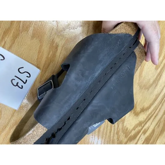 Birkenstock Arizona Soft Footbed Slide Sandals Men's 12 Black Leather Slip-On