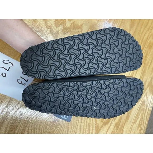 Birkenstock Arizona Soft Footbed Slide Sandals Men's 12 Black Leather Slip-On
