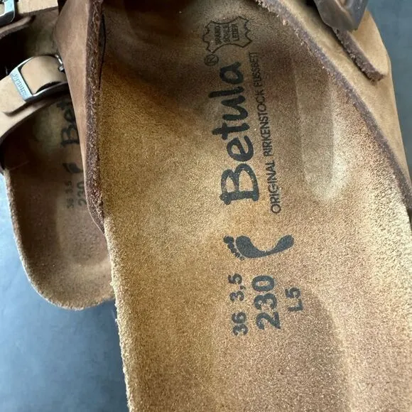 Birkenstock Betula Florida Brown 230 Soft Footbed Sandals 3 Slide Strap Womens 5