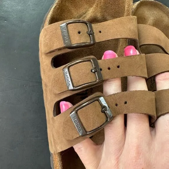 Birkenstock Betula Florida Brown 230 Soft Footbed Sandals 3 Slide Strap Womens 5