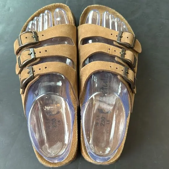 Birkenstock Betula Florida Brown 230 Soft Footbed Sandals 3 Slide Strap Womens 5