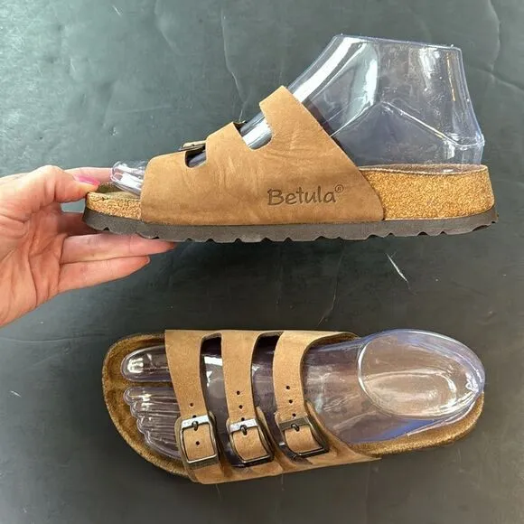 Birkenstock Betula Florida Brown 230 Soft Footbed Sandals 3 Slide Strap Womens 5