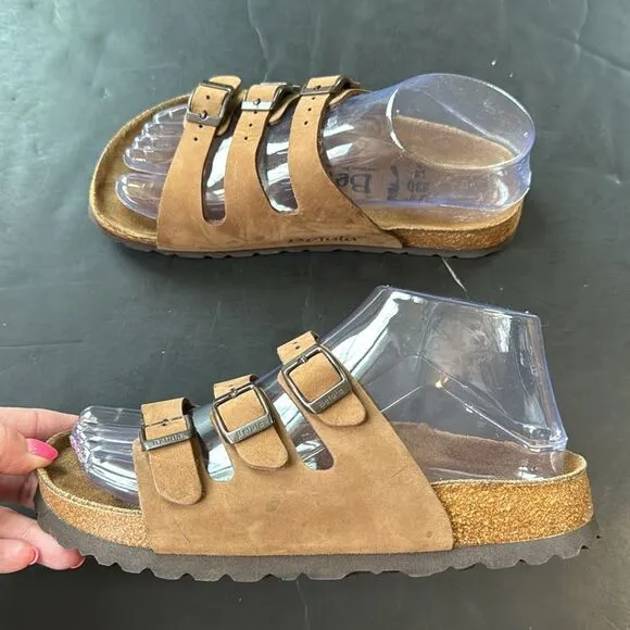 Birkenstock Betula Florida Brown 230 Soft Footbed Sandals 3 Slide Strap Womens 5