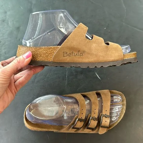 Birkenstock Betula Florida Brown 230 Soft Footbed Sandals 3 Slide Strap Womens 5